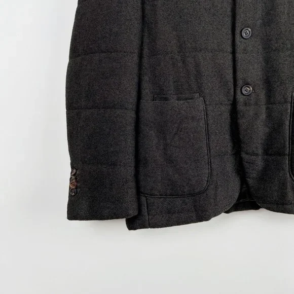Massimo Dutti Tweed Puffer Field Jacket Coat Dark Academia Work Blazer Preppy - Picture 8 of 11